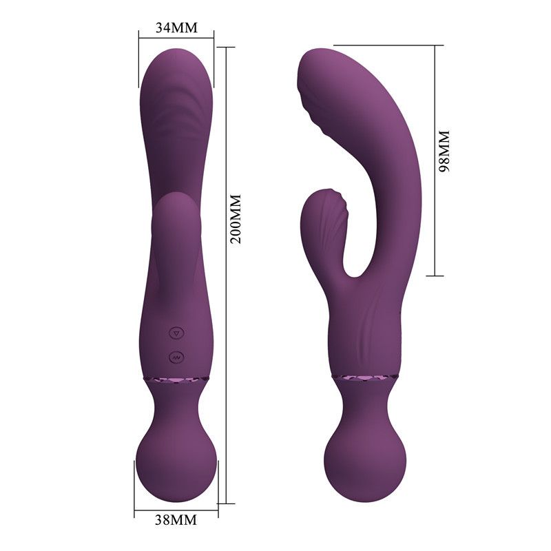 Eros Lab Baile 10 Frequency Powerful Vibration Dual-Head Silicone Massager Magnetic Charging Female Device Patila 55022_voghion.com
