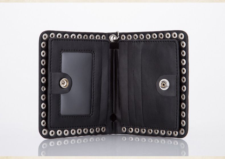 Men's Wallet Wallet Skull Snake Men's Bag Cross Rivet Punk Wallet_voghion.com