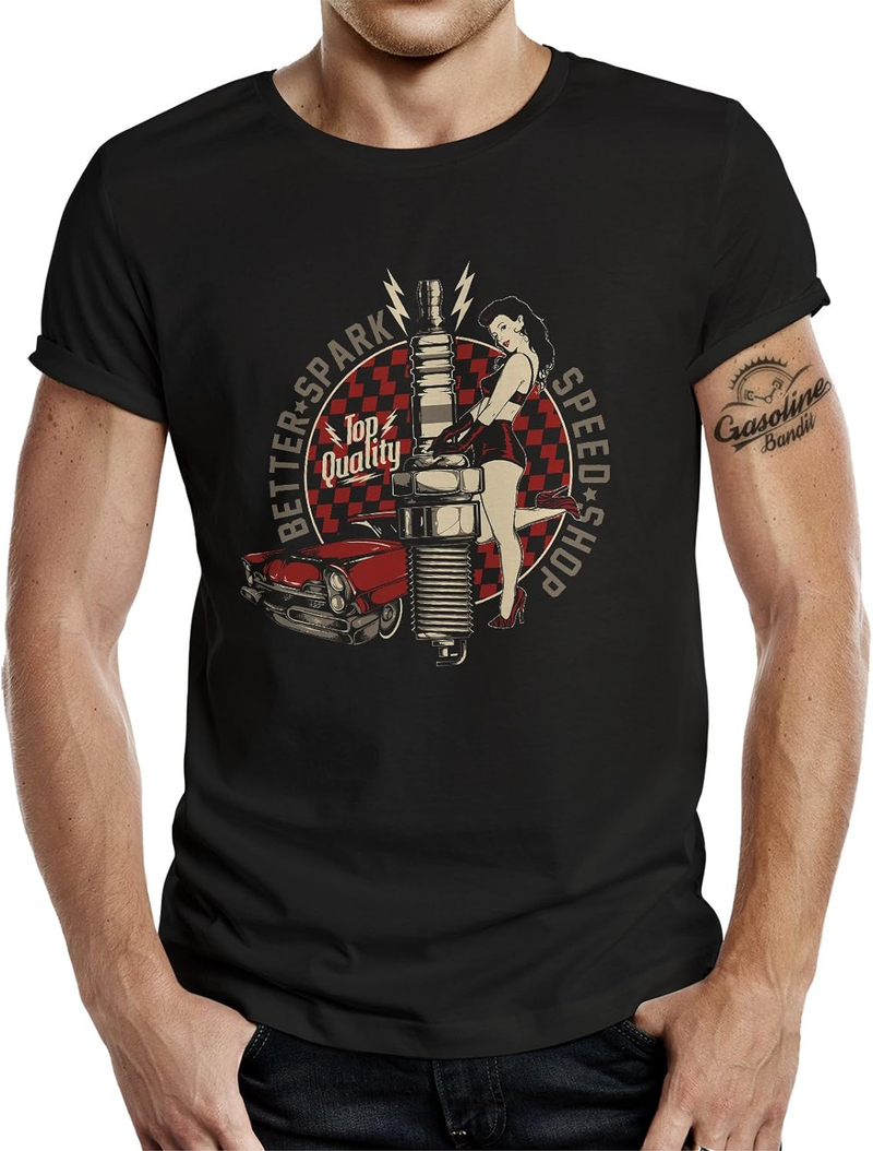 Original Biker Racer Rockabilly Hot Rod T Shirt with Better Spark Design_voghion.com
