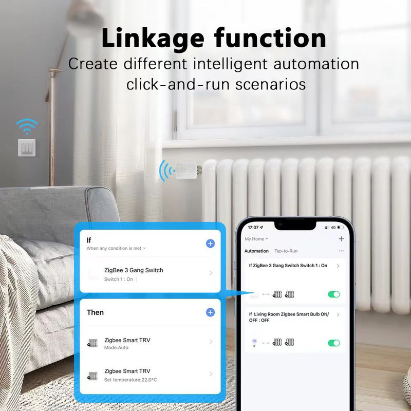 RKHK Tuya Smart WiFi Thermostatique Radiateur Vae Head TRV Thermostat Contrôleur de Température Fonctionne avec Alexa Google Home_voghion.com