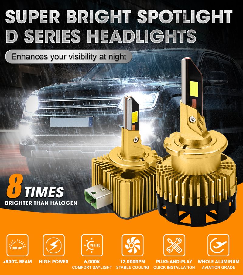 D-Serie D1S D3S Scheinwerferlampen 12V 24V Canbus Kein Fehler D4S D2S Led D4R D2R Autolampe 1200000LM Autolichter 6000K_voghion.com