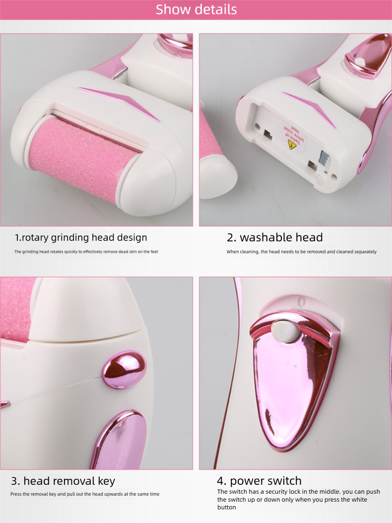 Geschenkbox Datei Pediküre Werkzeug wasserdicht elektrische abgestorbene Haut Remover Scrubber Fuß Stein_voghion.com