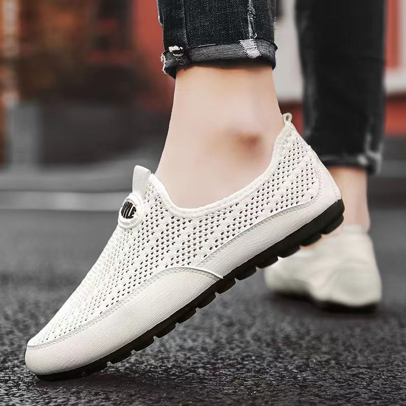 Herren Sommer Fliegen Gewebte Sport Freizeit Dünne Sohle Mesh Schuhe, Männer Und Arbeit Weiche Sohlen, Leichter Arbeitsschutz_voghion.com