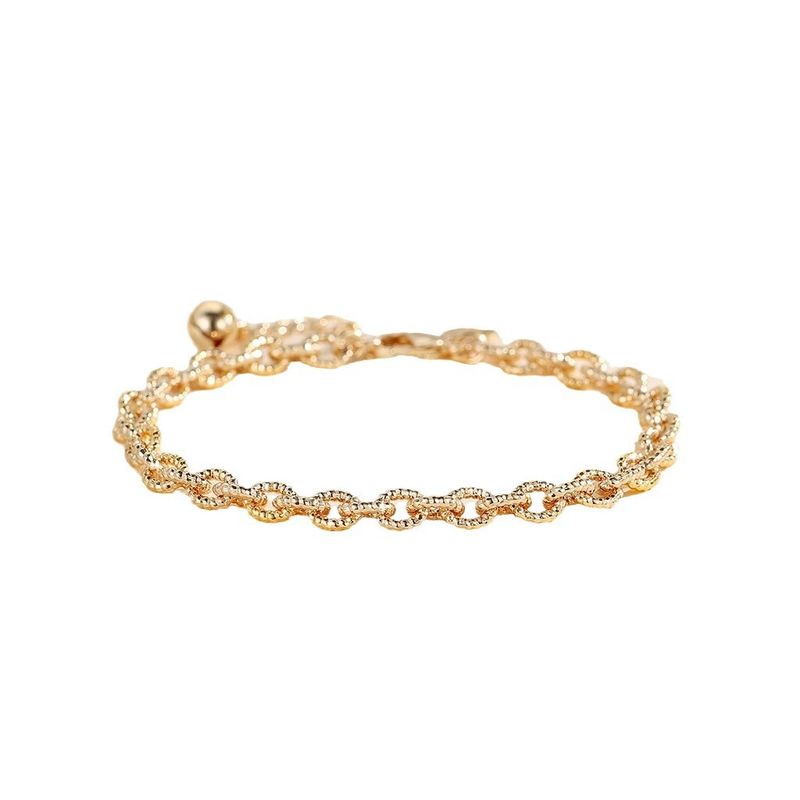 Fashion Cuban Chain Copper Gold-Plated High-End Design Sense Selection Bracelet Jewelry_voghion.com