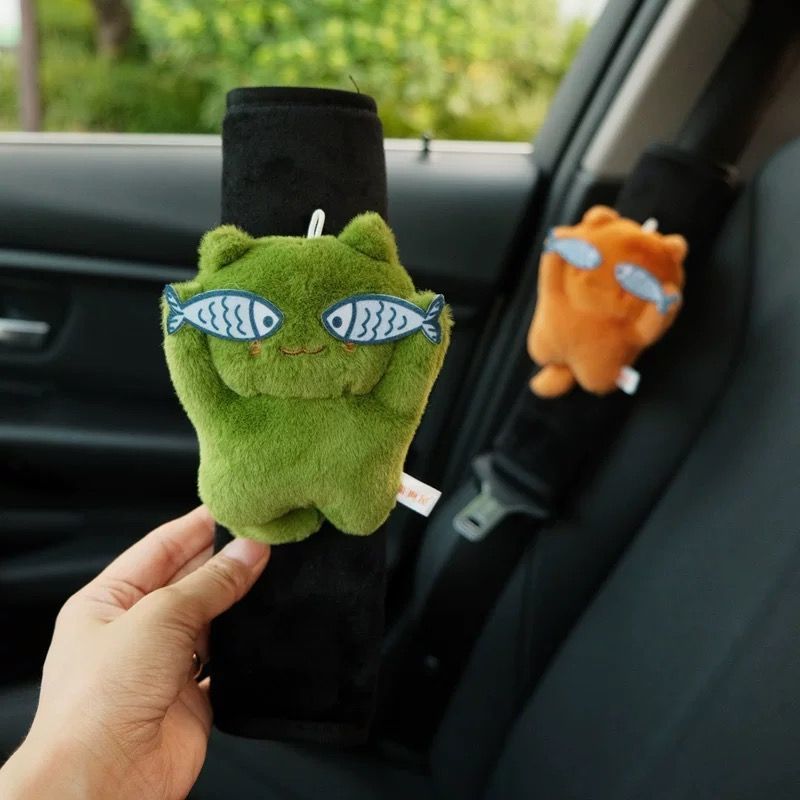 Protezione per cintura di sicurezza per spalla per gatto timido, decorazione per interni auto, anti-strangolamento, carina_voghion.com