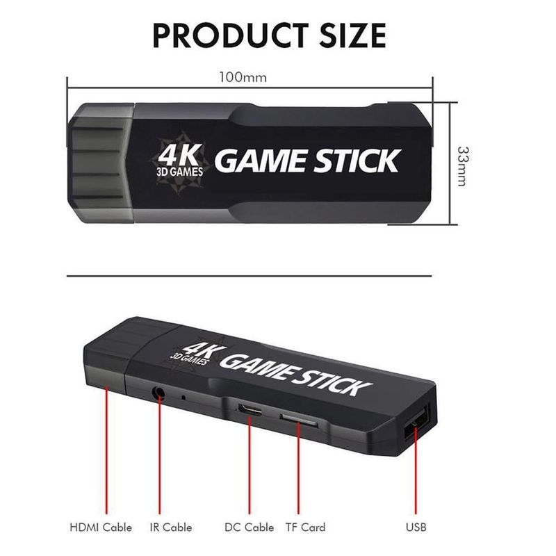 GD10 Stick Built-in 40000 Games 128GB/64GB/32GB 2.4G Wireless Controller Retro 4k HD Video Game Console_voghion.com