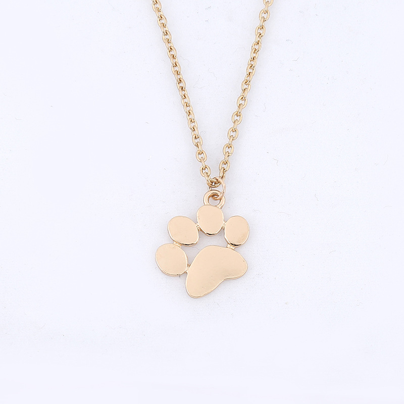 Heart Necklaces & Pendants Jewelry for Women long chain Sweater necklace Fashion Cute Pets Dogs Footprints Paw Necklace_voghion.com