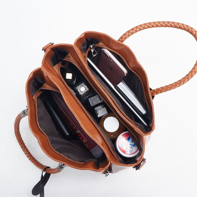 Nuove borse a tracolla minimaliste Boston Bag Borsa a mano intrecciata alla moda da donna_voghion.com