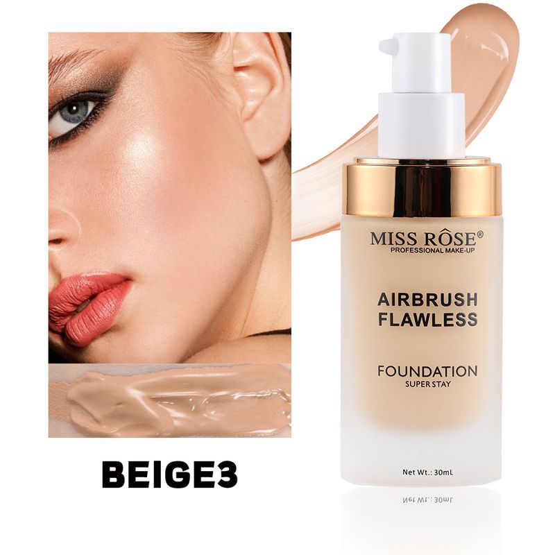MISS ROSE Matte Concealer Foundation, lang anhaltende, wasserfeste und schweißfeste, natürliche, feuchtigkeitsspendende Foundation-Creme_voghion.com