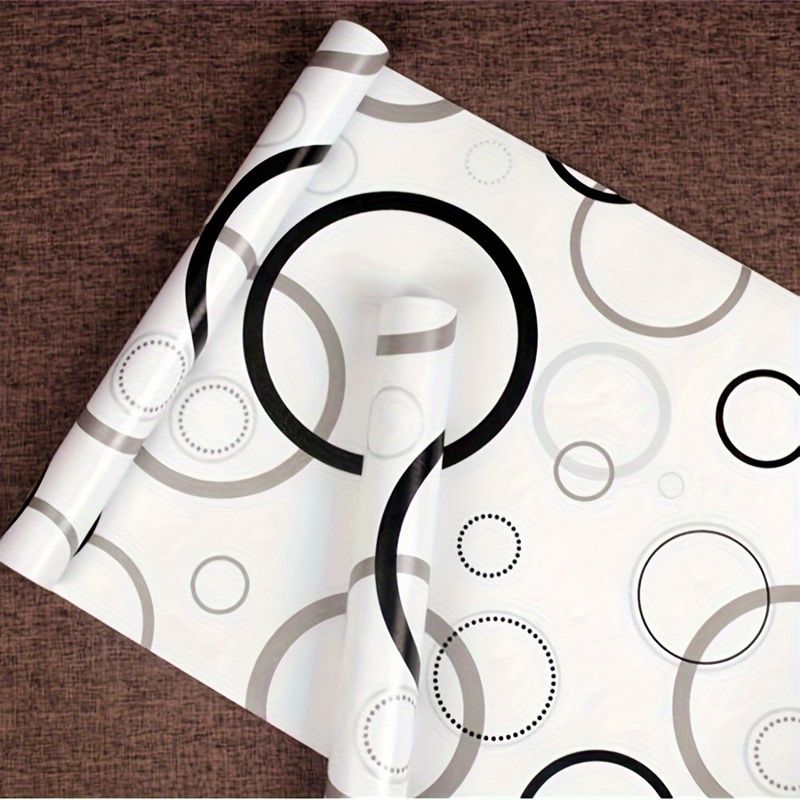 New Black And White Circle Bedroom Living Room Removable Decorative Waterproof Self-adhesive Wallpaper_voghion.com