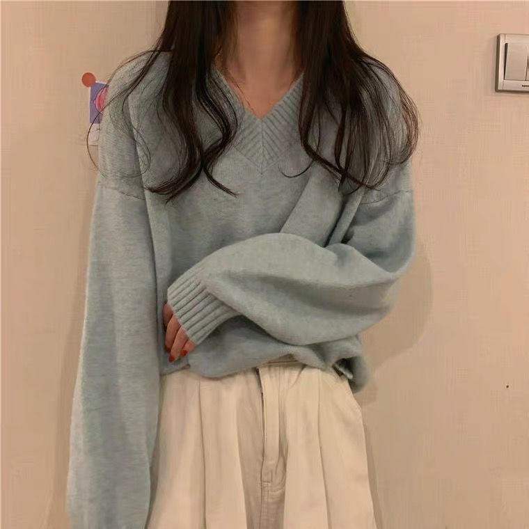 Mädchenpullover im koreanischen Stil für Herbst/Winter, locker geschnitten, figurschmeichelnd, lässiger Look, geeignet für Schülerinnen_voghion.com