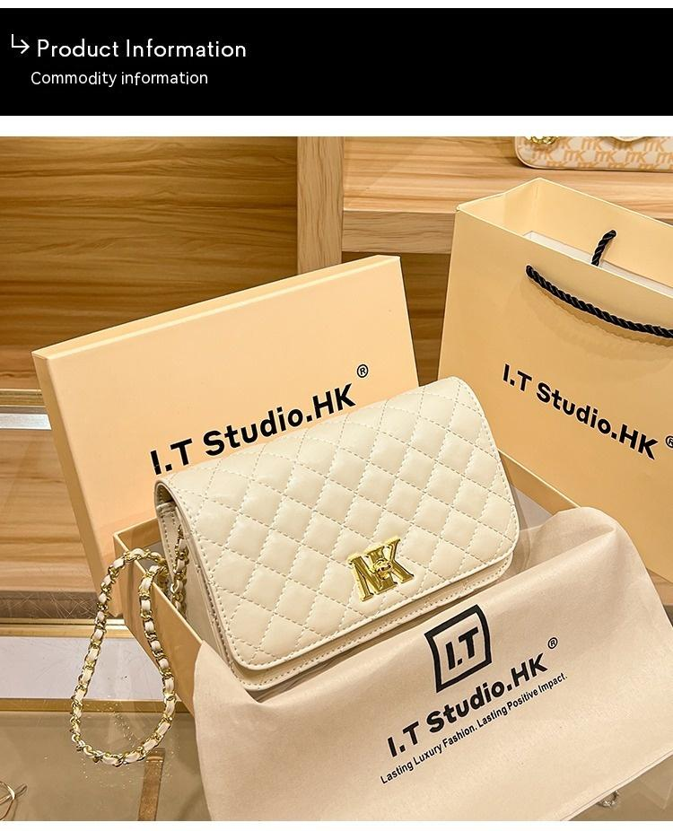 Borsa Lingge di nuova moda Piccola pelle di pecora Borsa da donna semplice Tracolla a catena Borsa a tracolla singola Borsa da donna2023_voghion.com