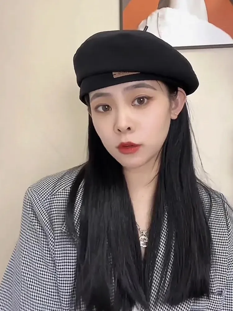 Neuheiten Herbst Winter Neue süße kühle leichte Wollmützen Mode Britischer Künstlerstil Retro Vielseitige Baskenmützen für Frauen_voghion.com