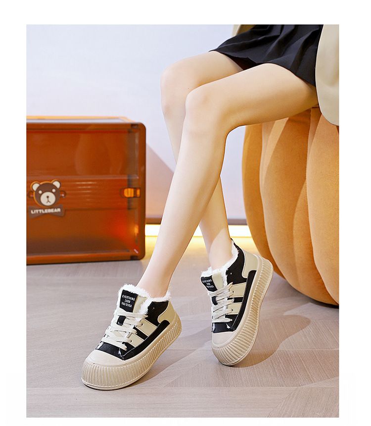 Winter Damen Baumwolle ein Gefühl Tritt auf Kot, aus echtem Leder Samt mit dicken Sohlen, sind wasserdicht, nicht_voghion.com