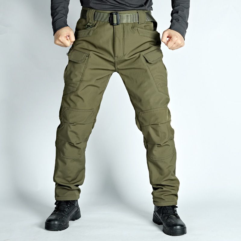Thermo-Cargohose für Herren im Winter – Fleecegefütterte taktische Softshellhose für Outdoor-Sportarten (X7-Serie, Grau/Braun/Camouflage/Schwarz/Khaki, Größen S-4XL)_voghion.com
