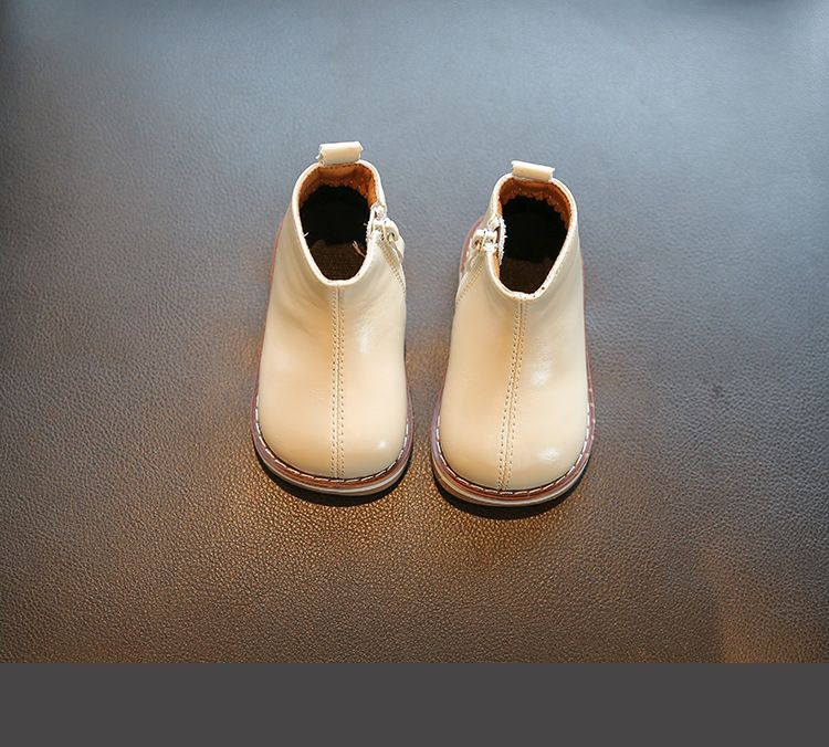 Baby efterårs- og vintersko Bløde såler læderstøvler til børn Babysko Småbørnssko Skridsikre børnesko med enkelt støvle læder_voghion.com