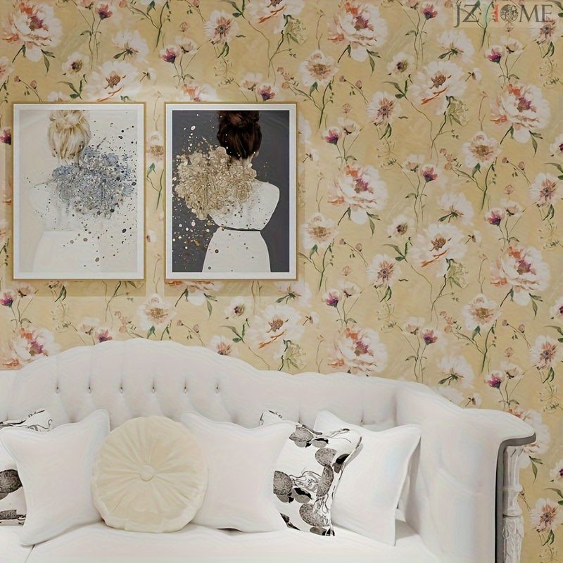 Pastorale Blumen Große Pfingstrose Wasserfest Feuchtigkeitsbeständig Selbstklebend Stick Stil Schlafzimmer Wohnzimmer Dekorativ_voghion.com