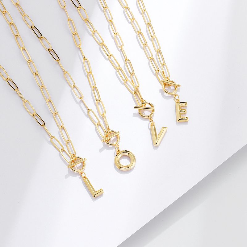 letter ketting verguld trendy hip hop ketting 26 Engelse letter hanger ketting_voghion.com