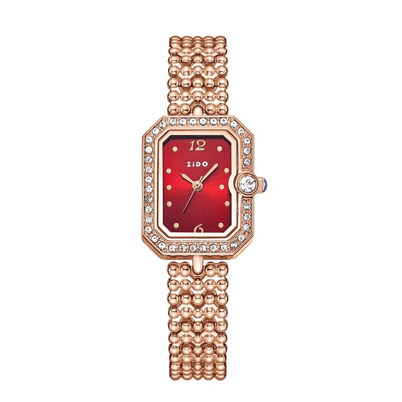 Zido Brand Light Luxury Fashion Versatile Women's Daily Matching Diamond-Studded Square Small Exquisite Quartz Watch_voghion.com