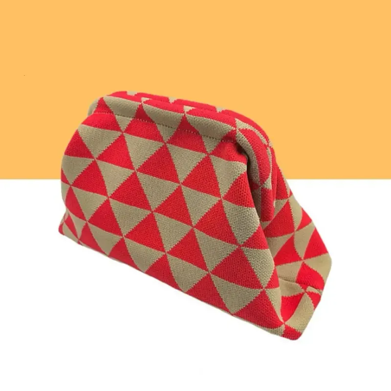 Borsa a mano da donna con stampa a righe, in maglia, con tracolla, per spiaggia, viaggio, data, estate, borsa a mano, a forma di nuvola, moneta 250314l_voghion.com
