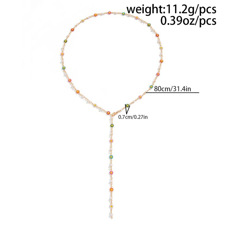 Collier pour femme, petit collier en forme de Y, couleur fraîche, chaîne de clavicule en cuivre tridimensionnelle_voghion.com