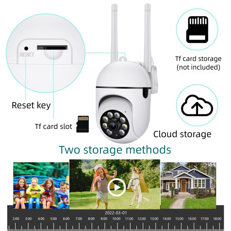 Telecamera WiFi wireless collegata al telefono cellulare, rotazione remota, monitor di rete intelligente per visione notturna HD per interni domestici_voghion.com