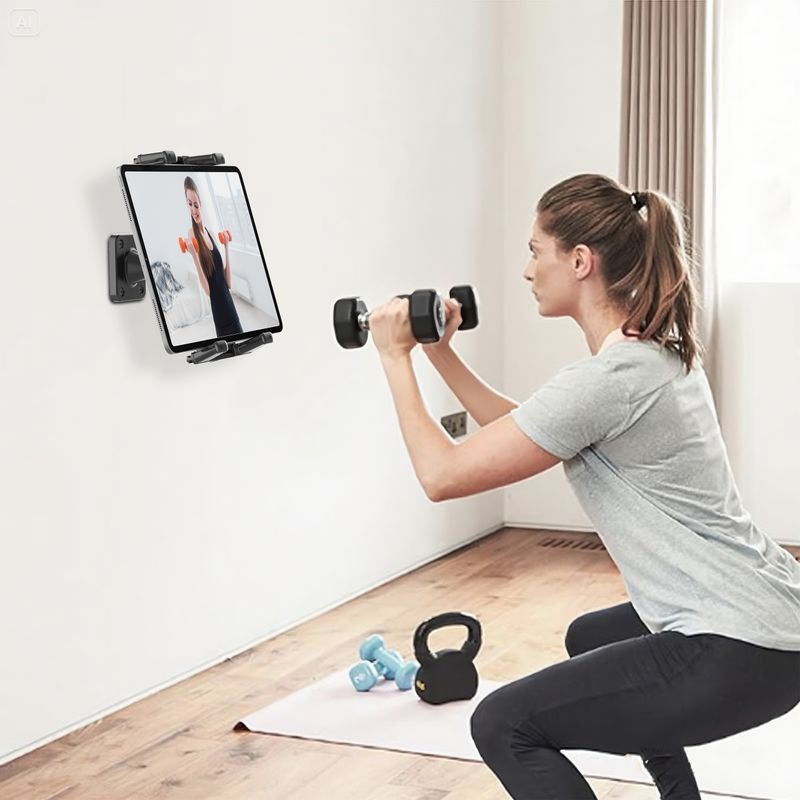Mount, 360° Rotation Tablet Holder Stand, Sturdy Base, Kitchen Wall Mount Compatible With IPad/iPhone/All 4.7-15 Inch_voghion.com