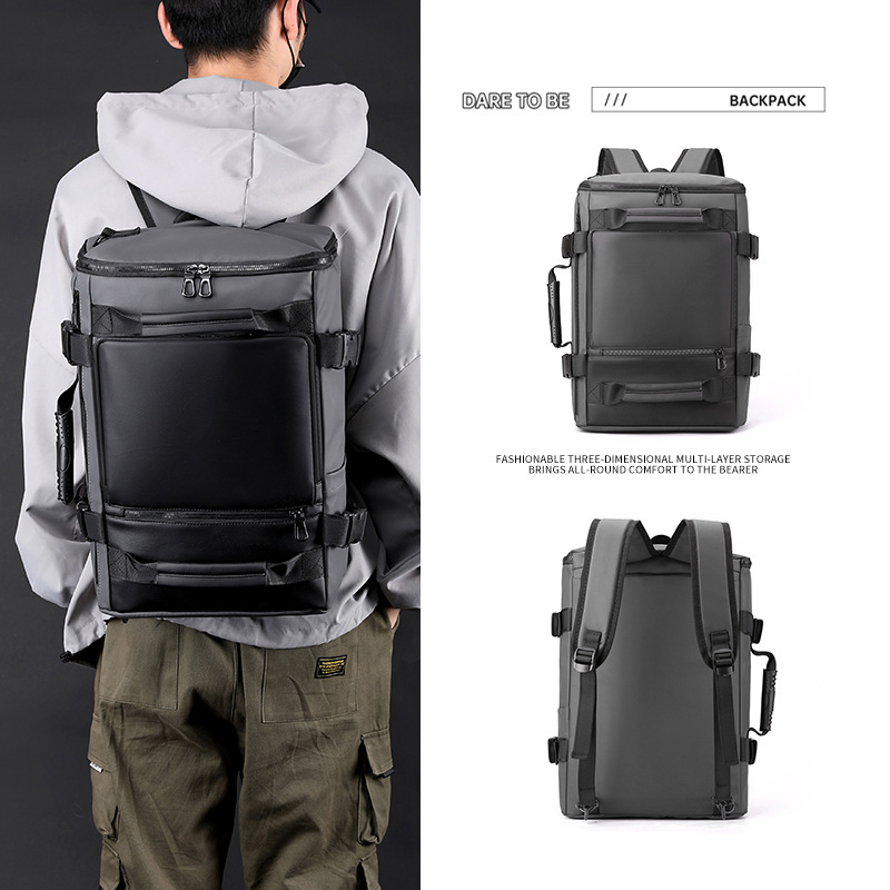 New Men's Business Large Capacity Laptop Multifunctional Shoulder Crossbody Bag Handheld Travel Backpack_voghion.com
