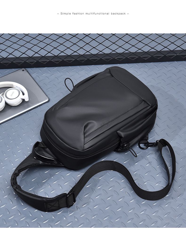 Nouveau sac de poitrine pour homme, sac à bandoulière simple et polyvalent, sac messager multifonctionnel de grande capacité pour les sorties_voghion.com