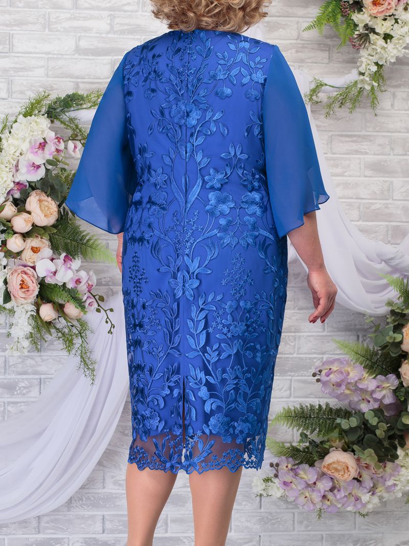 2024 Herbst Damen Plus Size Party Elegantes Ral Stickerei Ballkleid für Hochzeitsgäste Schlanke, figurbetonte Bleistiftkleider_voghion.com