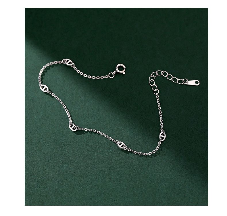 Bracciale da donna leggero e lussuoso con naso di maiale, in argento Sterling S999, versatile e minimalista._voghion.com