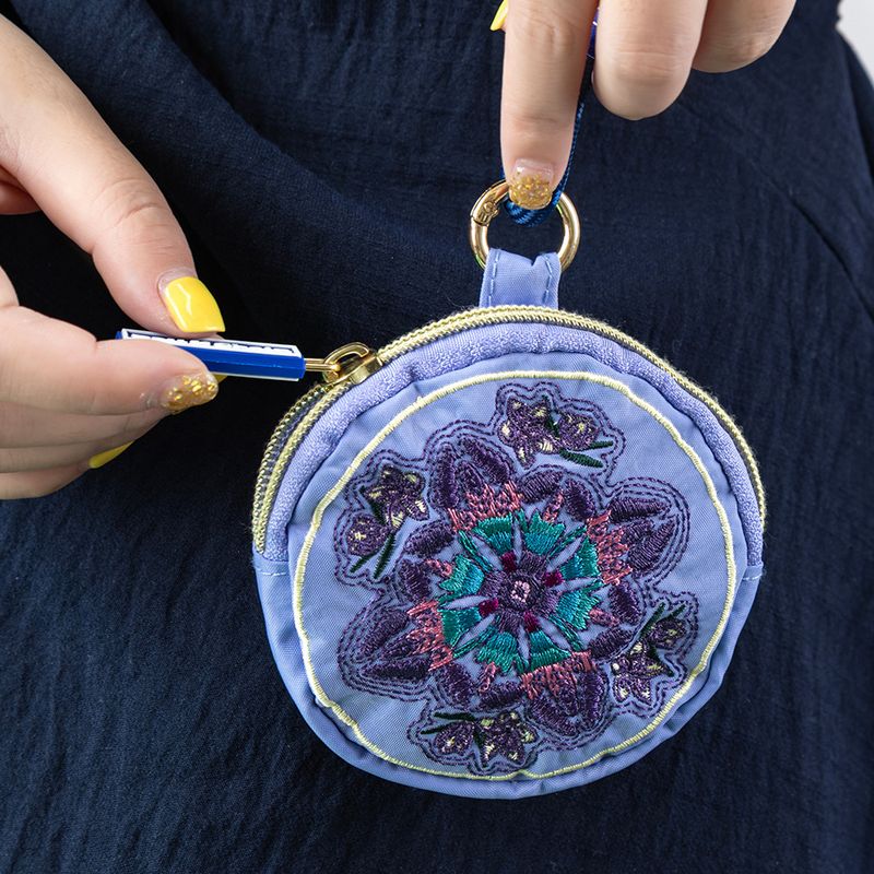 Summer New Embroidered Coin Purse Handheld Small Bag Versatile Casual Daily Waterproof Storage Key Earphone Handbag_voghion.com