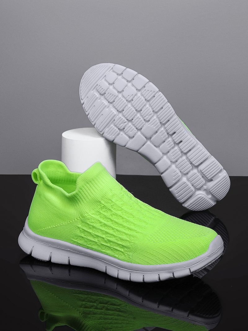 Plus Size Women's Breathable Sock Sneakers Slip-On Lazy Shoes_voghion.com