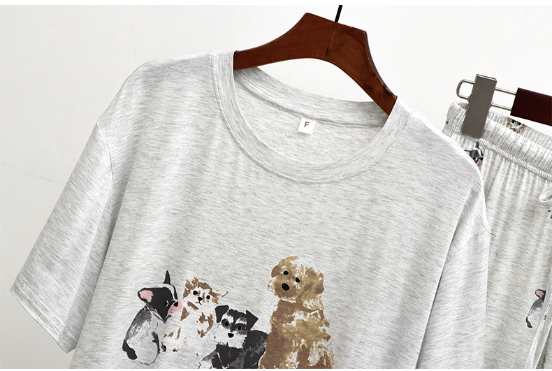 Abbigliamento da donna pigiama modale da donna sottile cartone animato girocollo pantaloni a maniche corte morbido e confortevole abito da casa sciolto_voghion.com