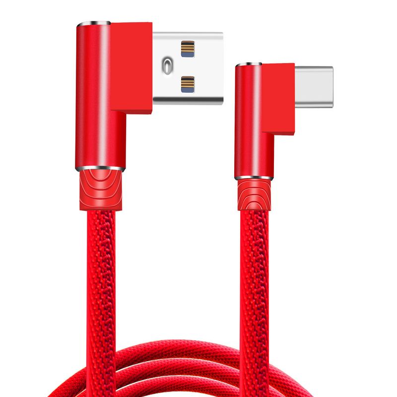 Cablu de date pentru jocuri țesut din aliaj de aluminiu, cu cot dublu, pentru festivaluri de muzică, 1m, 2m, 3m, potrivit pentru cablul de încărcare pentru telefonul mobil Apple Type-C_voghion.com