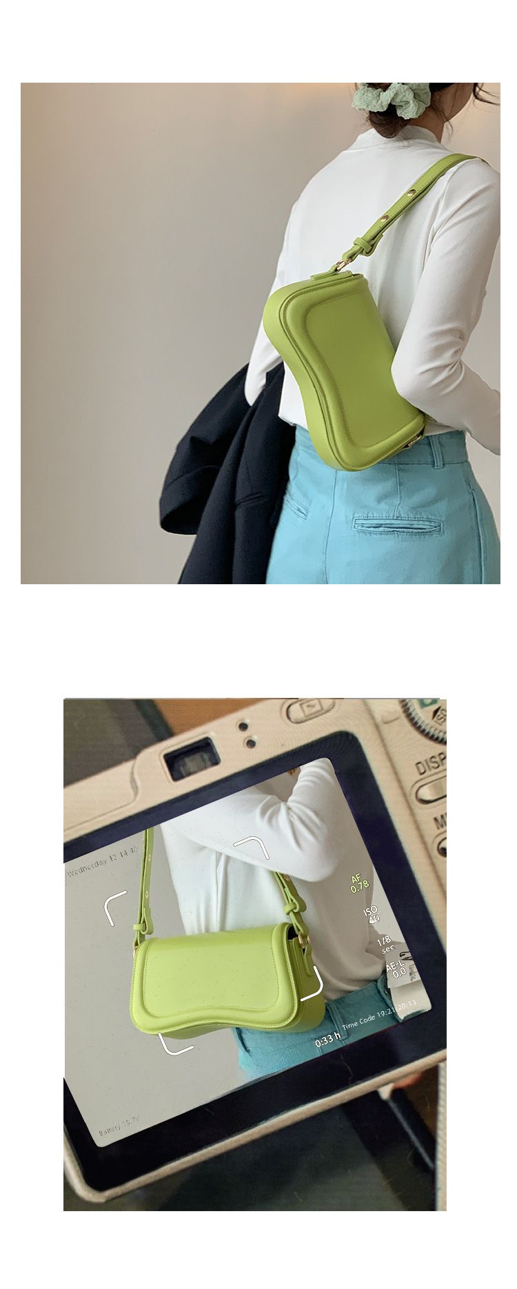 Borsa da ascella in stile coreano con design di nicchia per le donne 2022 nuova borsa quadrata piccola alla moda borsa a tracolla abbinata in stile occidentale di alta qualità_voghion.com