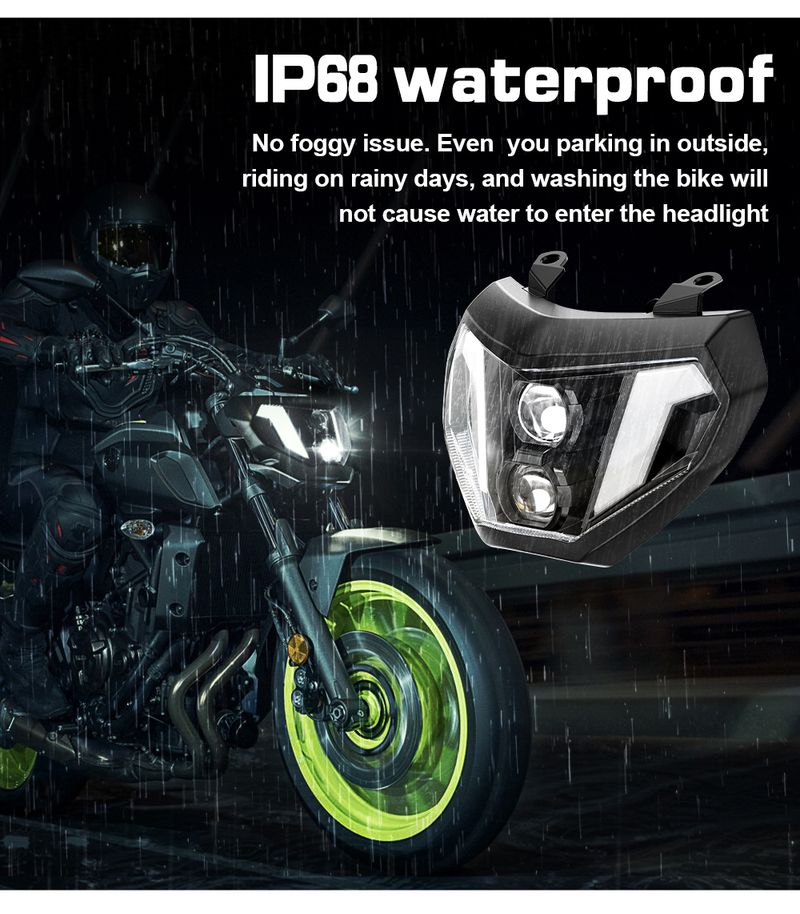 E-mark Approved Led Headlight For Yamaha MT 09 MT 07 FZ09 2014-2019 Motorcycle Led Headlights With DRL Led Front Head Light_voghion.com