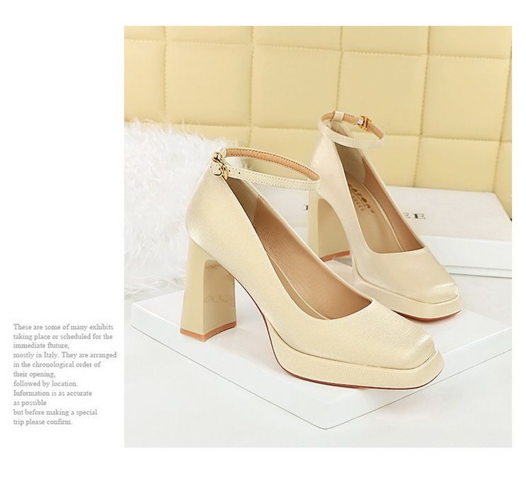 9982-K105 Style Banquet Wedding Coarse Super High Heels Waterproof Platform Silk Strap Single Shoes_voghion.com