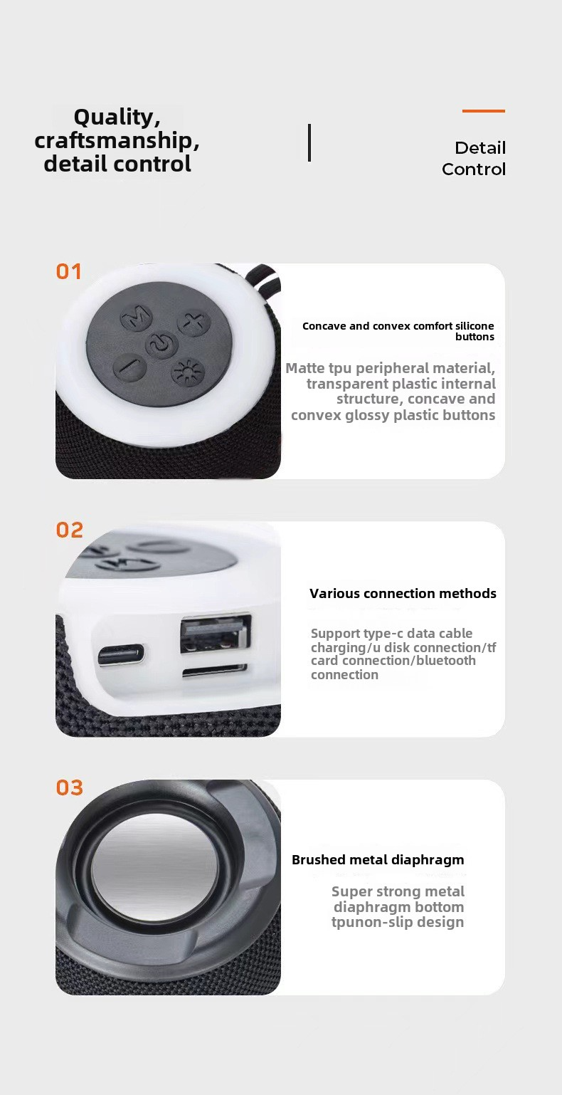 Kabellosen Lautsprecher, Bluetooth Subwoofer, Outdoor Portable Héichvolumen Auto Heem Desktop Mini Lautsprecher_voghion.com