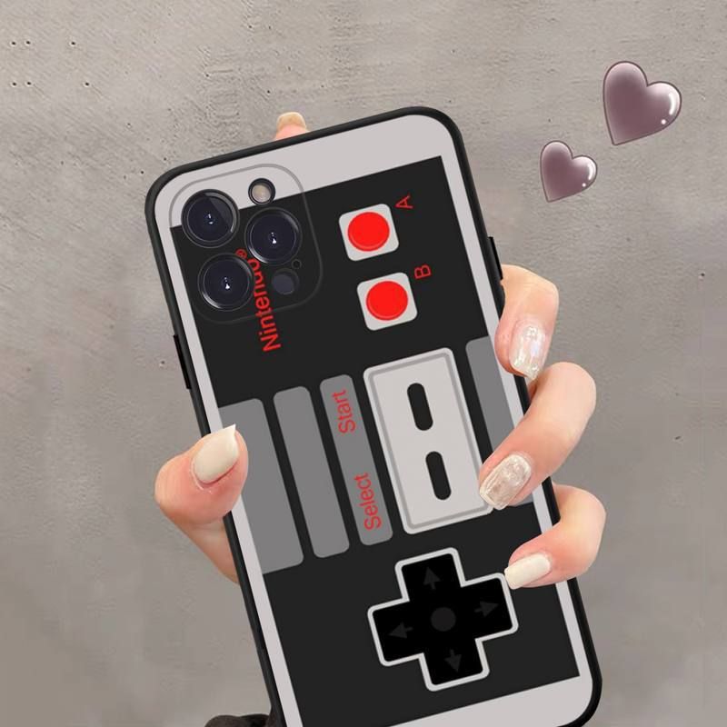 Custodia per telefono grigia adatta per la nuova console di gioco retrò per iPhone 15_voghion.com