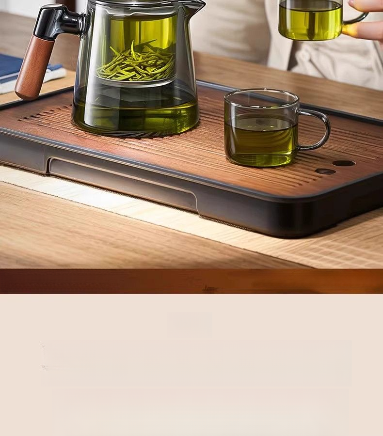 Elegan Cup Fully Auomaic Press-Type One-Key Tea-Waer Separaion Filer Household Tea Brewing High Borosilicae_voghion.com