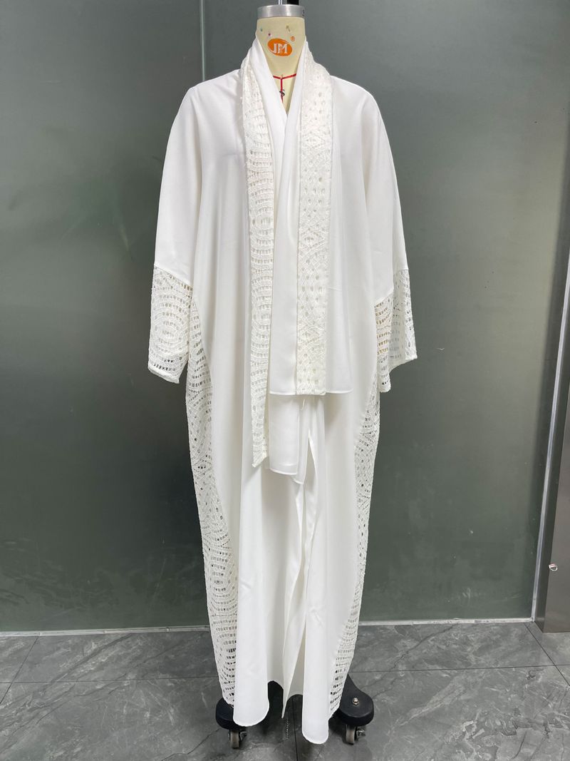 Spring And Summer New Muslim Fashion Temperament Elegant Cardigan Robe With Headscarf_voghion.com