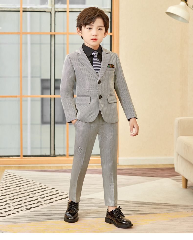 Terno de jaqueta para meninos, terno infantil de outono e inverno, roupas infantis, terno de anfitrião de florista de casamento, roupas infantis médias e grandes_voghion.com