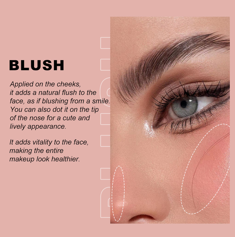 YOUNG VISION Almofada Contorno Blush Iluminador em Bastão Blush Líquido Multicolorido Maquiagem Longa Duração Acabamento Natural Portátil Multifuncional Ferramenta de Beleza_voghion.com