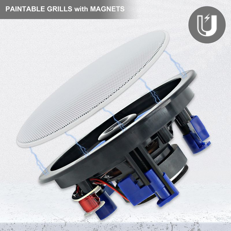 2 x 4 Zoll 160 W 2-Wege-Deckenlautsprecher, passiv, eingebautes Audio, ideal für Badezimmer, Küche, Büro, Wohnzimmer_voghion.com