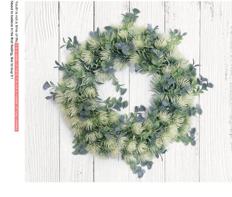 Simulatiekrans Nordic Stijl Krans Kunstbloem Bruiloft Decoratie Krans Huis Woonkamer Muur Groene Plant Kunstbloem Bruiloft_voghion.com
