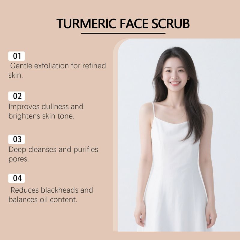 Viareline Turmeric Exfoliating Facial Scrub Gentle Cleansing Softening Nourishing Moisturizing Hydrating Body Balm_voghion.com