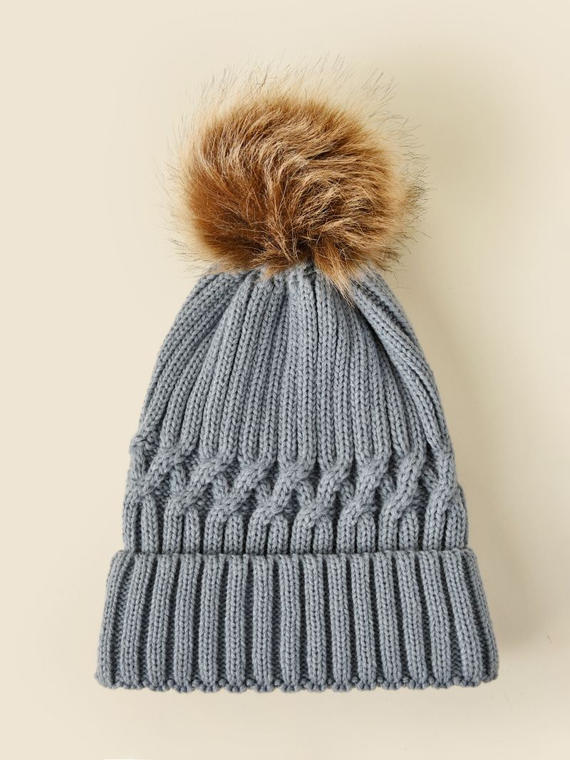New Korean Style Women's Wool Knitted Hat Wholesale Autumn And Winter Warm Wool Ball Hat Thick Versatile Face Slimming Travel Hat_voghion.com