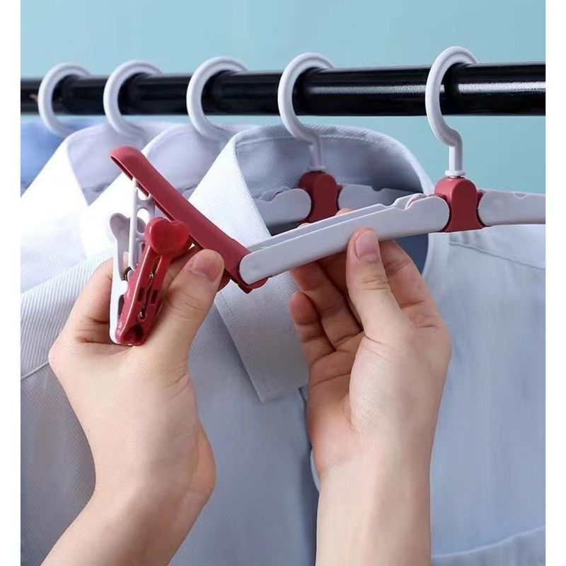 Appendiabiti pieghevole portatile da viaggio con clip multifunzionale per viaggi d'affari, essenziale per asciugare biancheria intima, calzini, piccolo appendiabiti_voghion.com