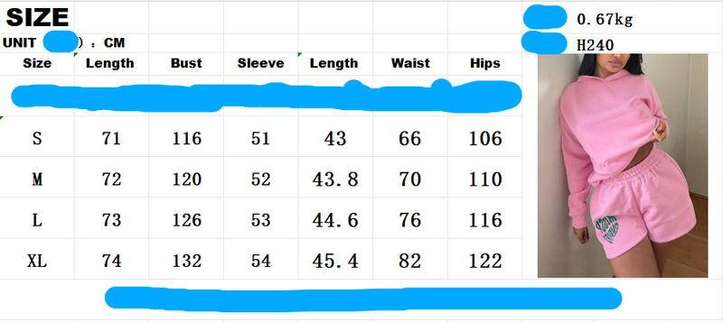 Spring Autumn Printed Long Sleeve Hooded Sweatshirt And Shorts Two-Piece Set For Women_voghion.com